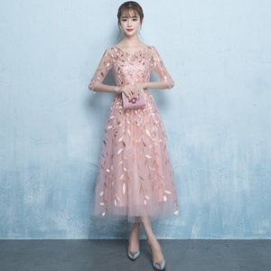 Blush pink sequin & tulle dress (US 10)